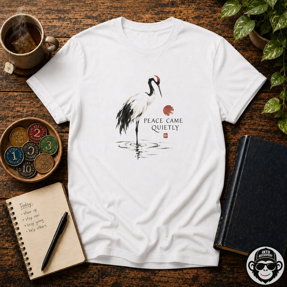 Peace Came Quietly Brush Art T-Shirt Into Recovery