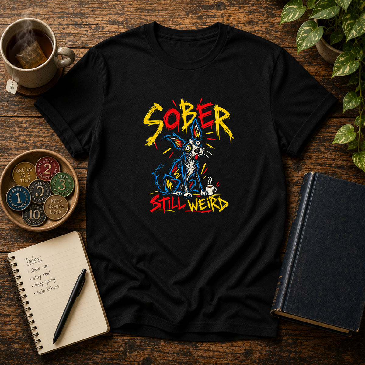 Sober Still Weird (Dog) 12-Step Recovery T-Shirt