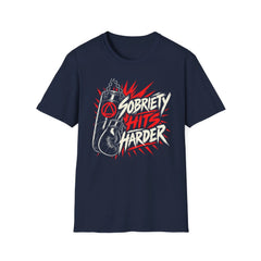 Sobriety Hits Harder - Premium Cotton T-Shirt Into Recovery