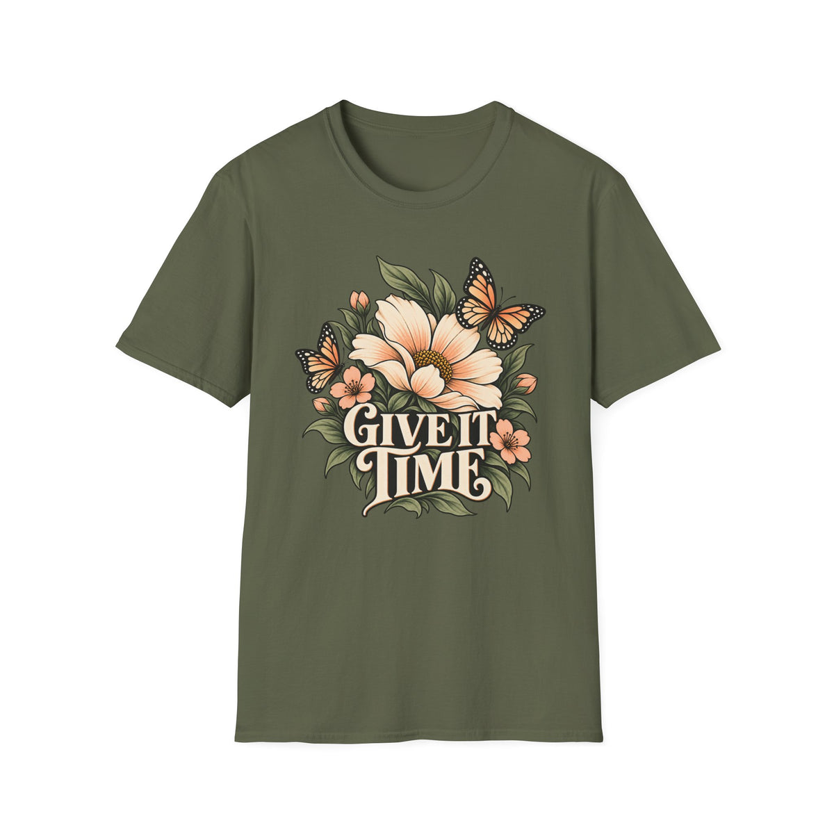 Give It Time (Floral, Butterfly) Recovery T-Shirt