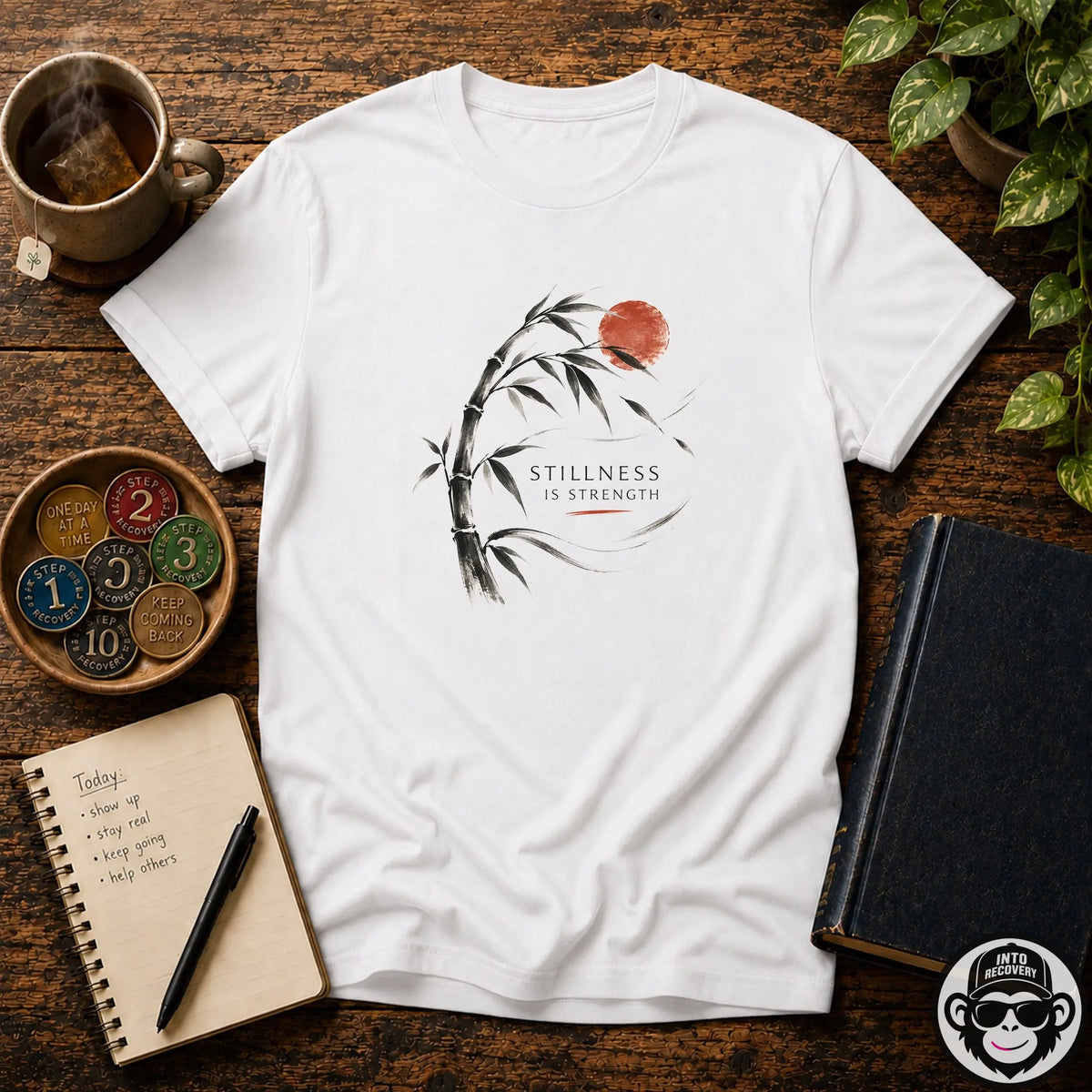 Stillness Is Strength Zen Recovery T-Shirt Into Recovery