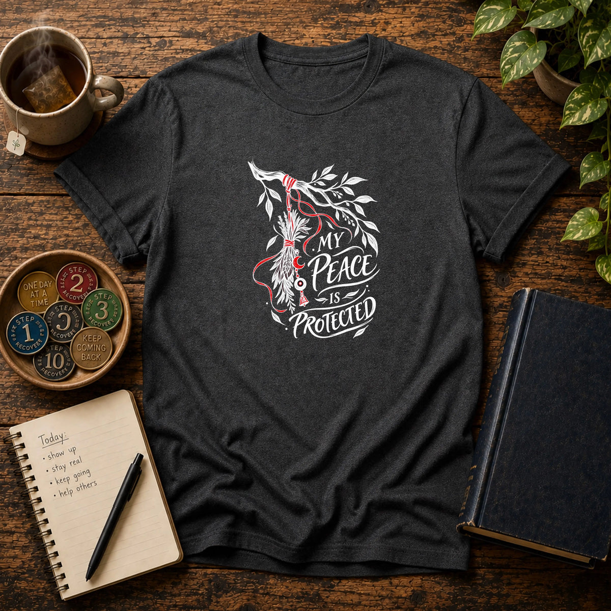 My Peace Is Protected - Premium Cotton T-Shirt Into Recovery