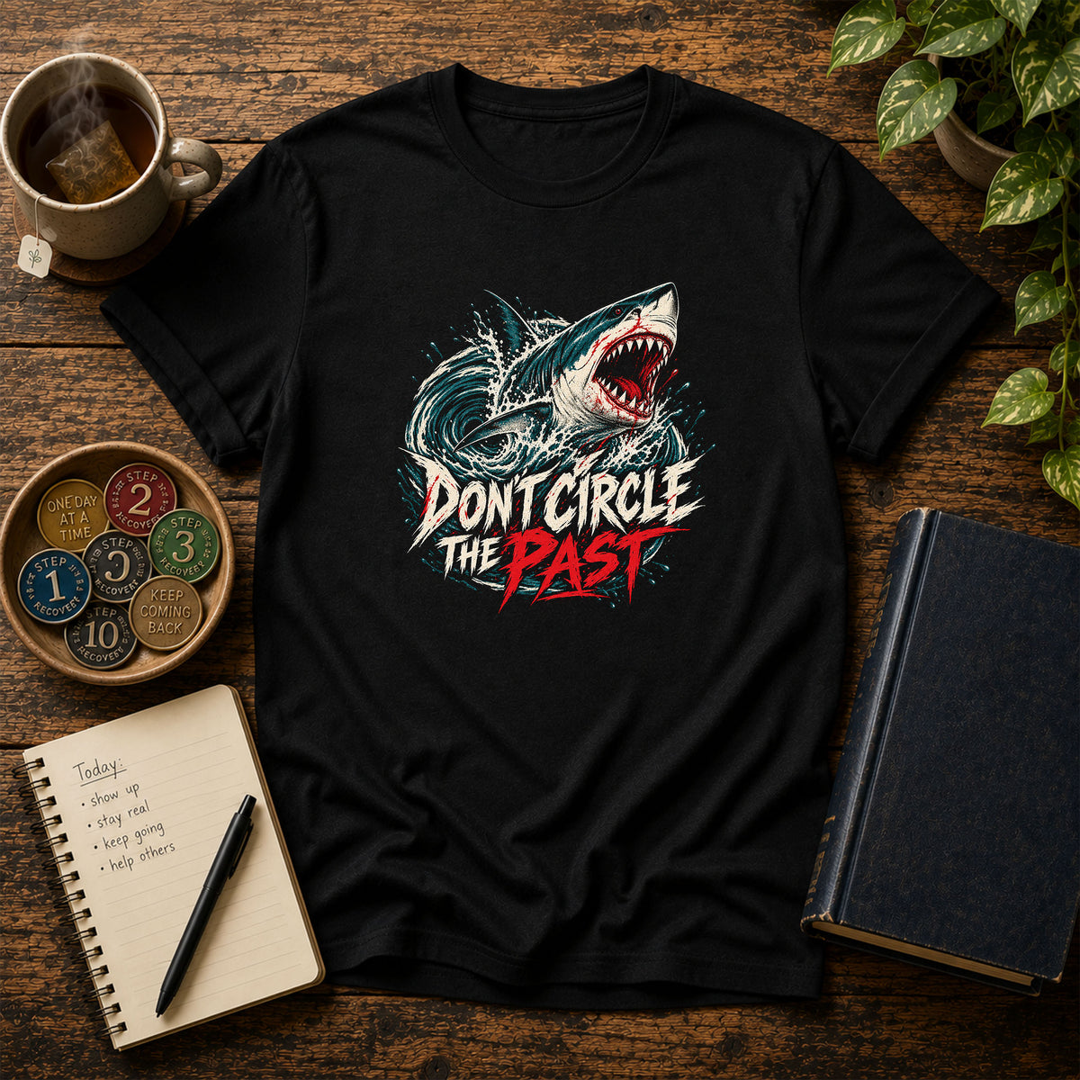 Don't Circle the Past Shark Metaphor T-Shirt