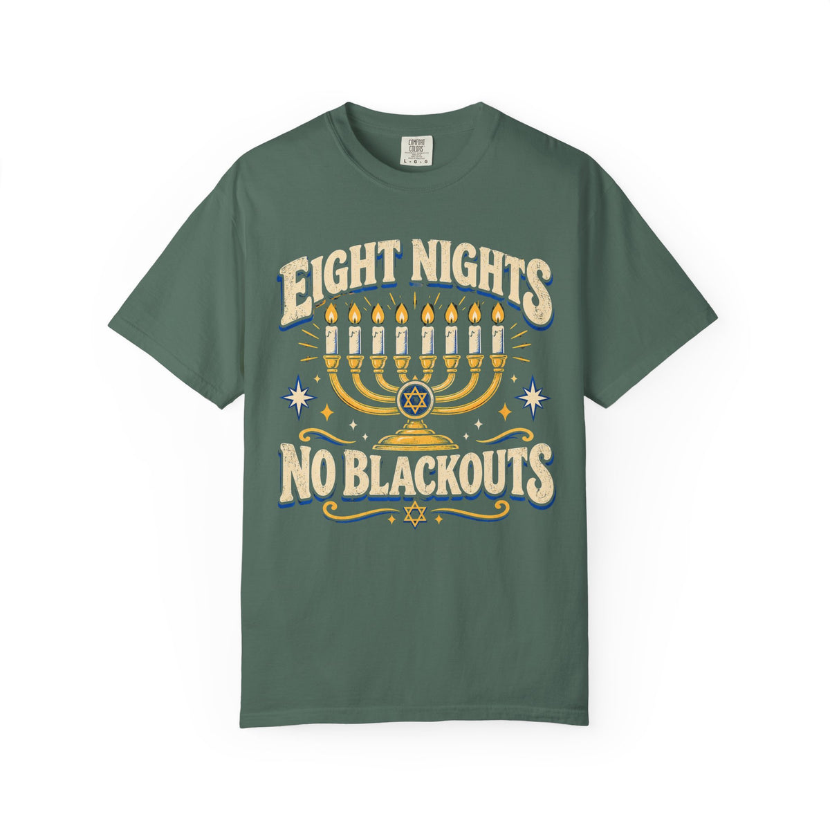 Eight Nights No Blackouts Hanukkah Recovery T-Shirt