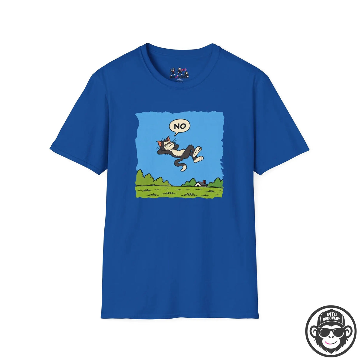 Existential Cat Pondering - Premium Cotton T-Shirt Into Recovery