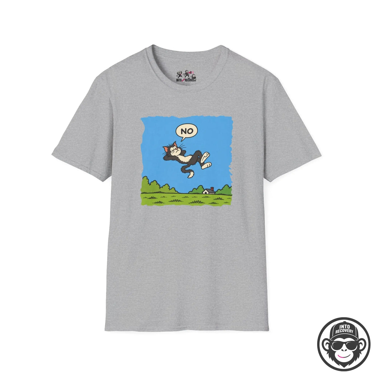 Existential Cat Pondering - Premium Cotton T-Shirt Into Recovery