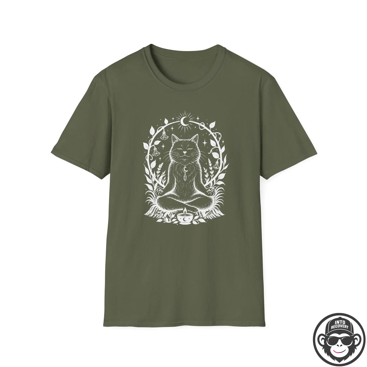Mediative Cat - Premium Cotton T-Shirt Into Recovery