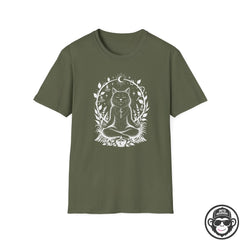 Mediative Cat - Premium Cotton T-Shirt Into Recovery