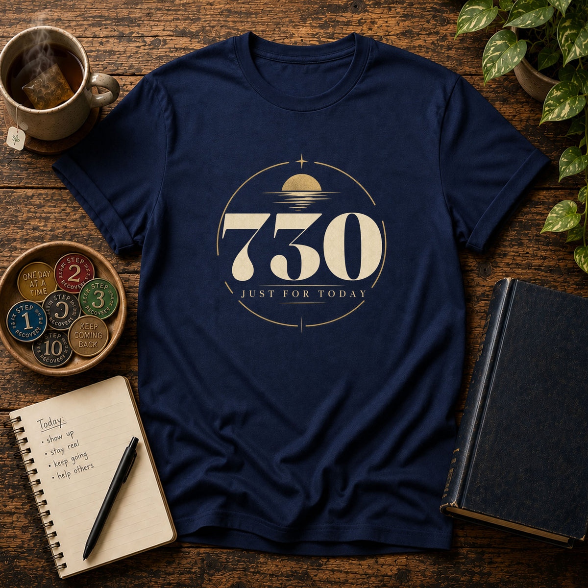 730 Days (2 Years) Of Recovery - Just for Today T‑Shirt