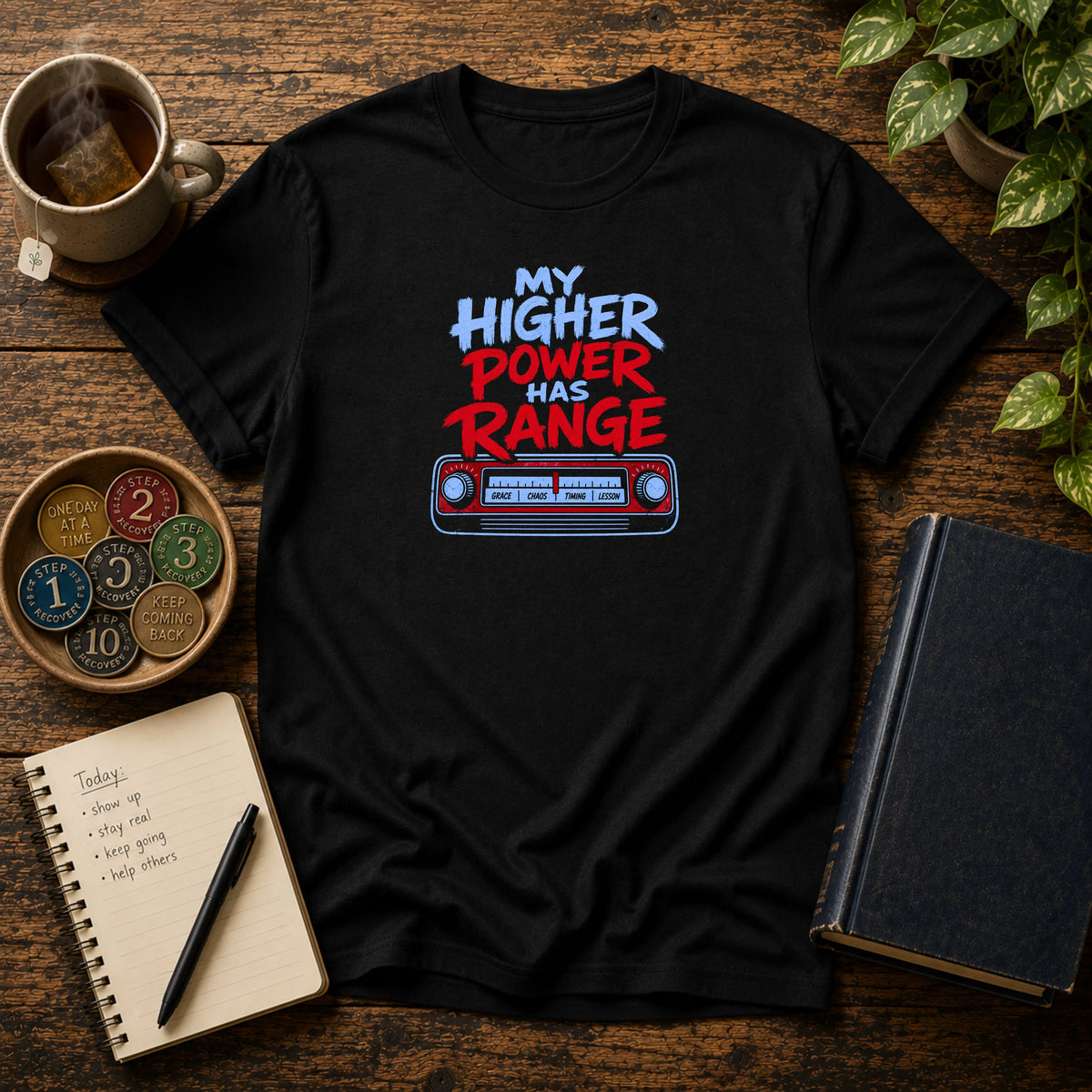 My Higher Power Has Range - Premium Cotton T-Shirt Into Recovery