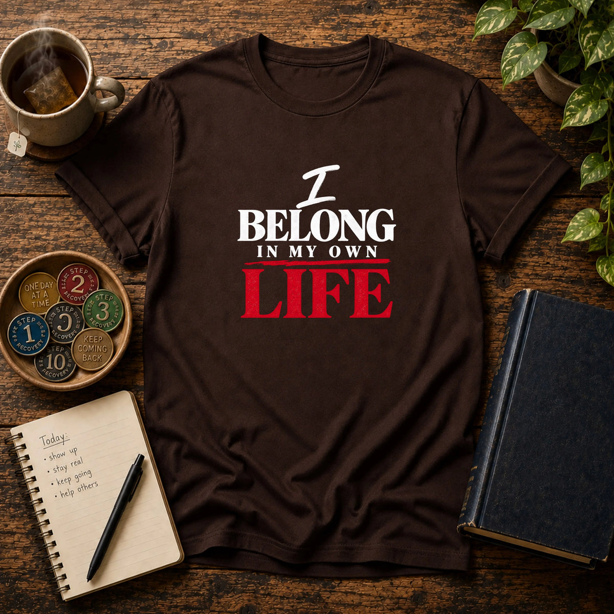 I Belong In My Own Life - Premium Cotton T-Shirt Into Recovery