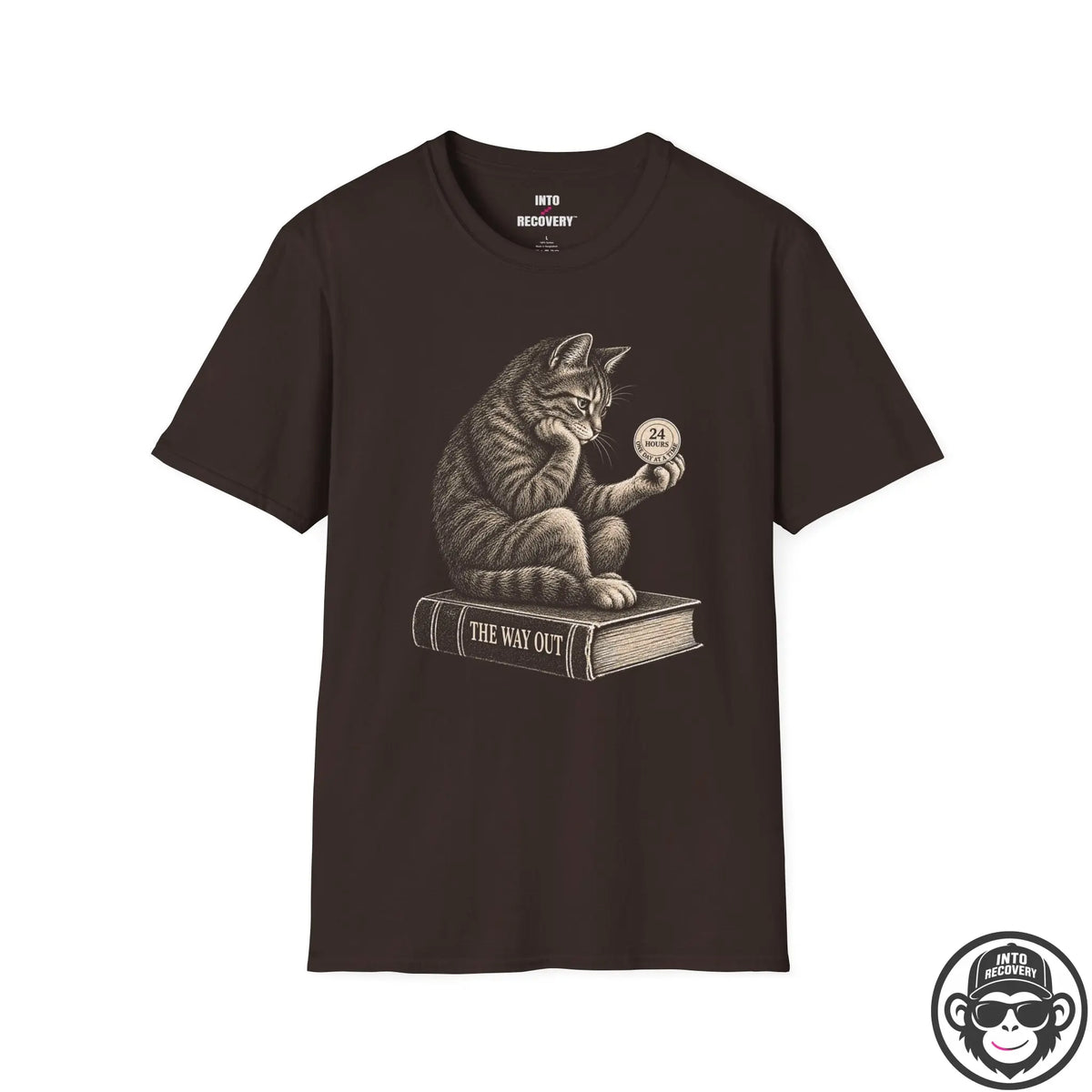 Cat Pondering Recovery T‑Shirt Printify