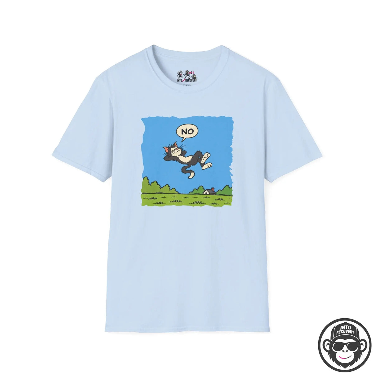 Existential Cat Pondering - Premium Cotton T-Shirt Into Recovery