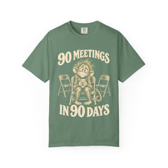 90 Meetings In 90 Days (Monkey) 12-Step Recovery T-shirt