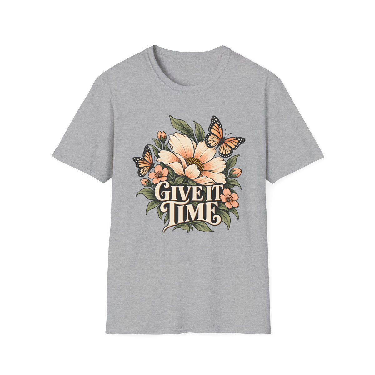Give It Time (Floral, Butterfly) Recovery T-Shirt
