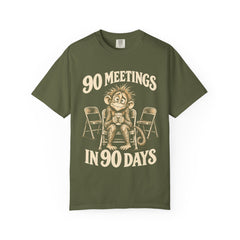 90 Meetings In 90 Days (Monkey) 12-Step Recovery T-shirt