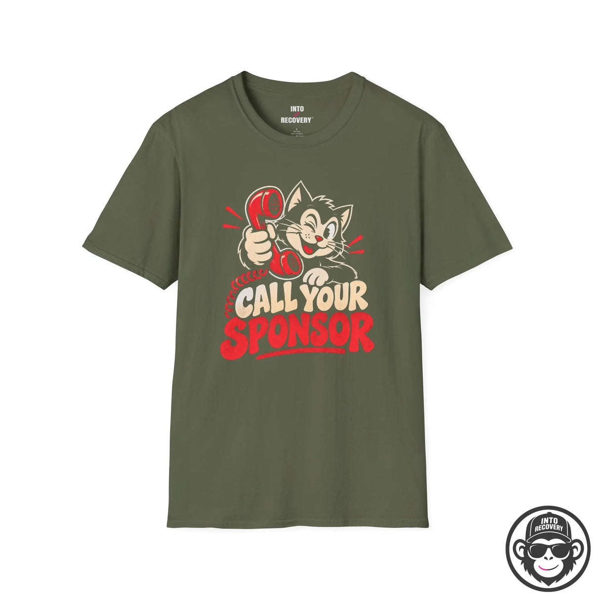 Call Your Sponsor Cat Recovery T-Shirt Printify