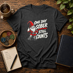 One Day Sober Still Counts - Premium Cotton T-Shirt Into Recovery