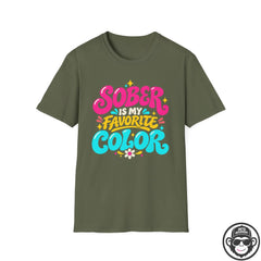 Sober Is My Favorite Color - Premium Cotton T-Shirt Into Recovery