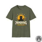 Morning Meditation w/ Cat Recovery T-Shirt - Cat Into Recovery