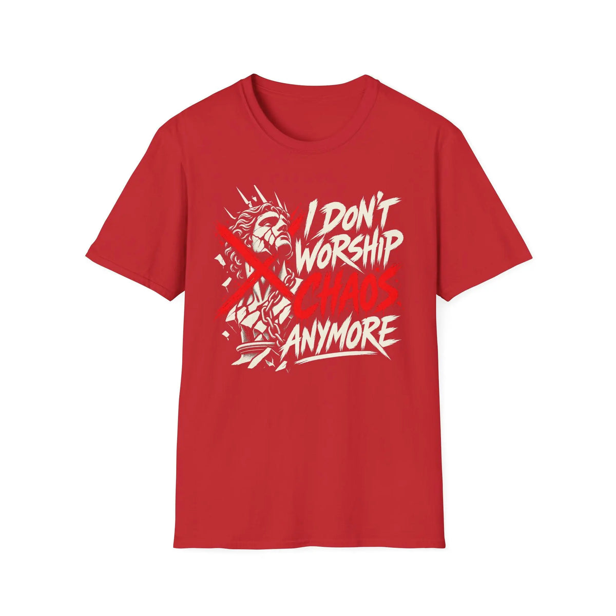 I Don't Worship Chaos Anymore - Premium Cotton T-Shirt Into Recovery