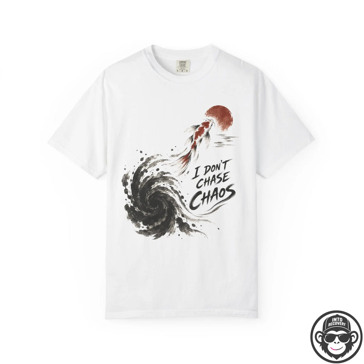 I Don't Chase Chaos T-shirt — Koi Wave Zen Graphic Tee Printify