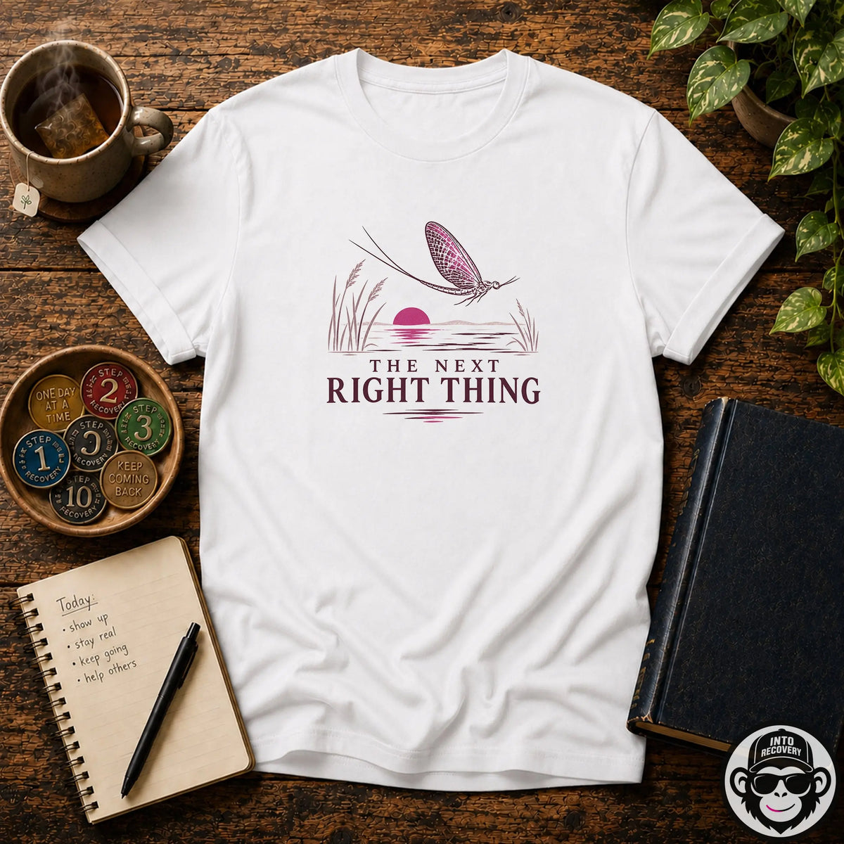 The Next Right Thing Mayfly Spiritual T-Shirt Into Recovery