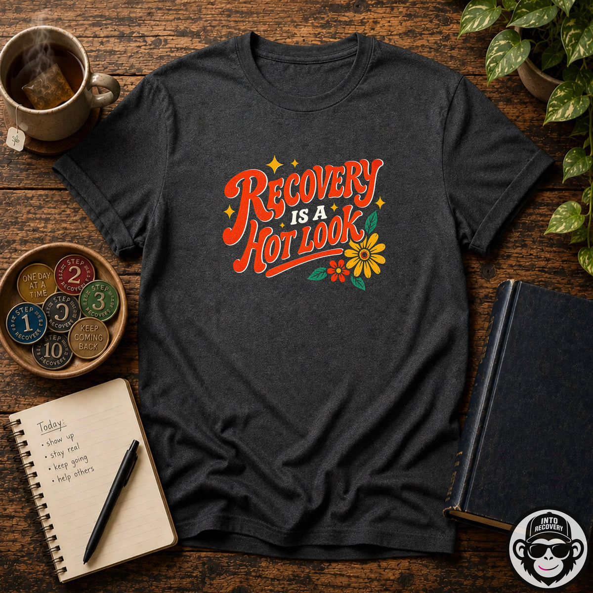Recovery Is A Hot Look - Premium Cotton T-Shirt Into Recovery