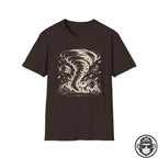 T-Shirt — Retro Tornado Storm Illustration Tee (Contains "Pray 4") Printify