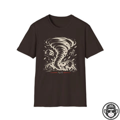 T-Shirt — Retro Tornado Storm Illustration Tee (Contains "Pray 4") Printify