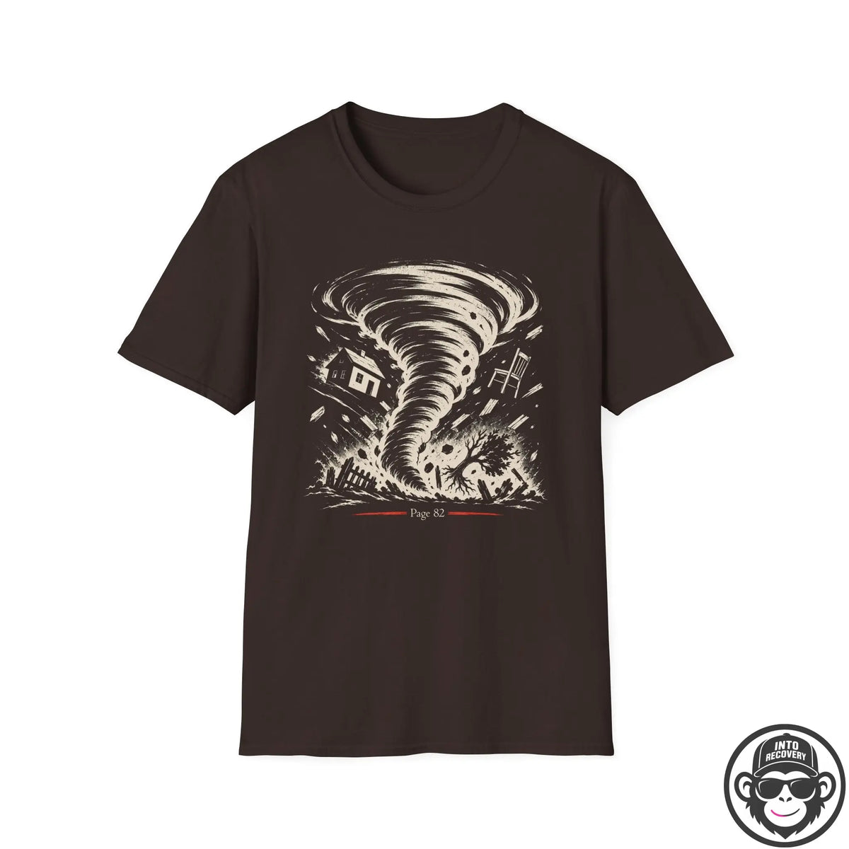 T-Shirt — Retro Tornado Storm Illustration Tee (Contains "Pray 4") Printify