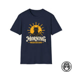 Morning Meditation w/ Cat Recovery T-Shirt - Cat Into Recovery