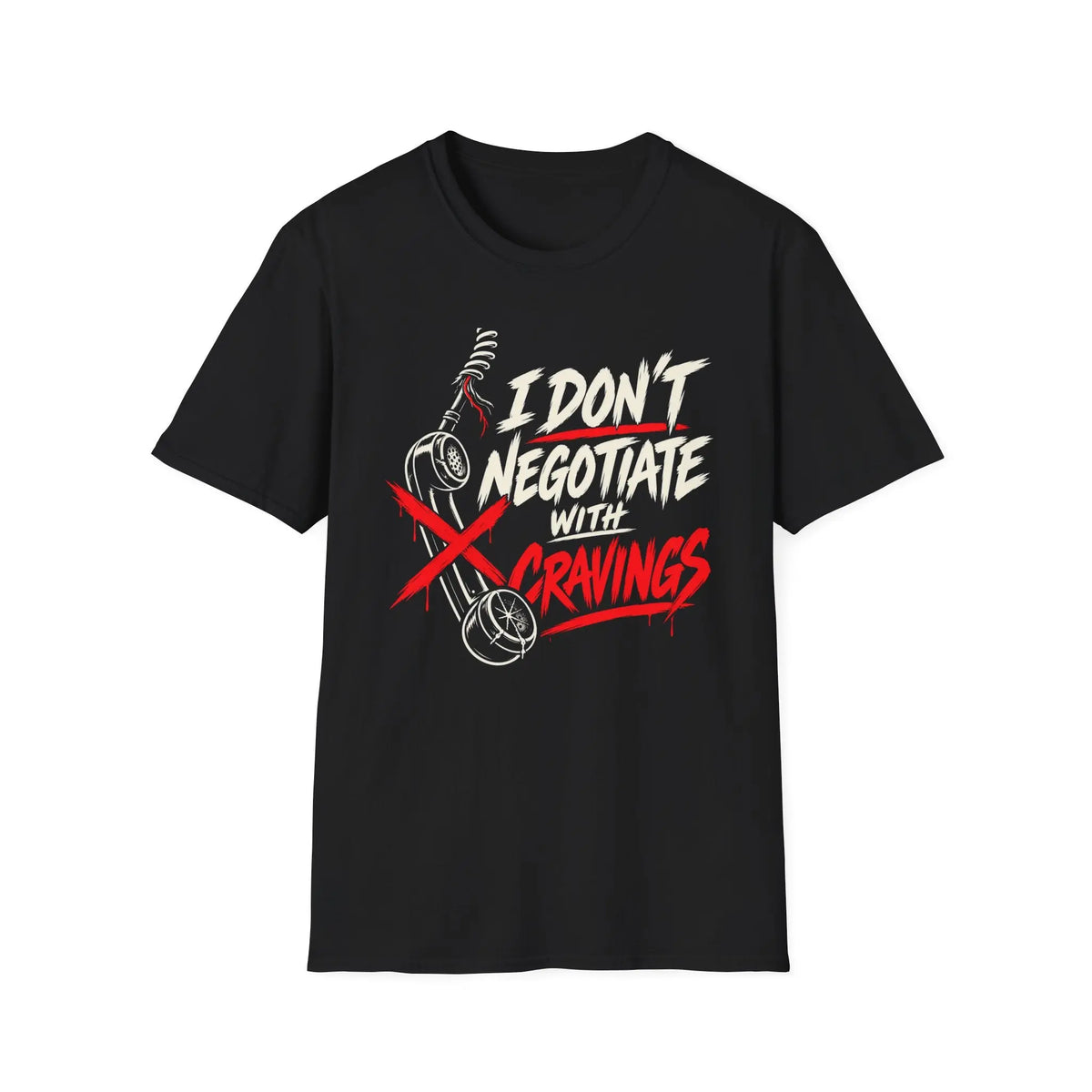 I Don't Negotiate With Cravings - Premium Cotton T-Shirt Into Recovery
