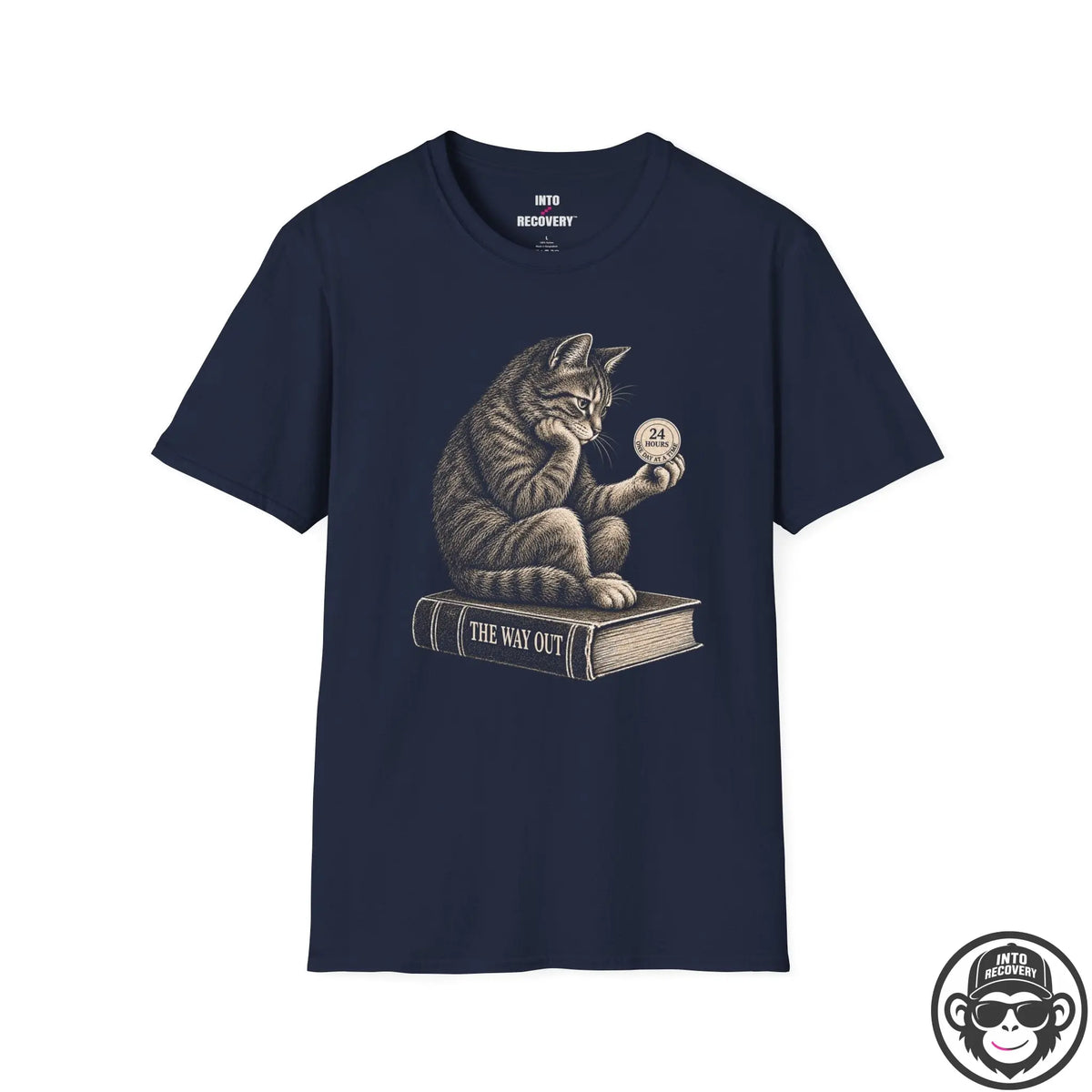 Cat Pondering Recovery T‑Shirt Printify
