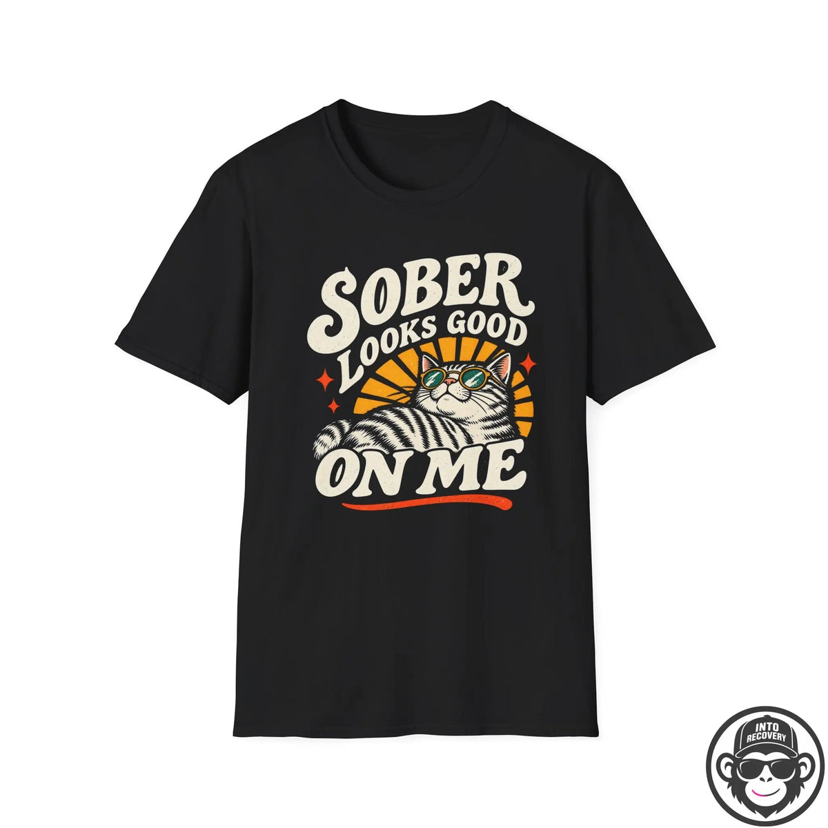 Sober Looks Good On Me - Premium Cotton T-Shirt Into Recovery