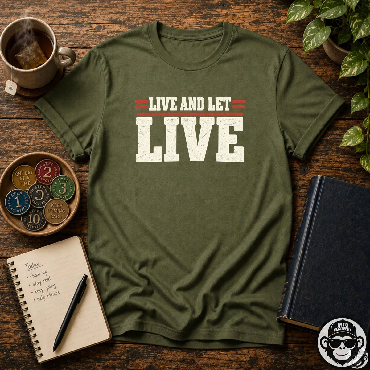 Live And Let Live - Comfort ColorsÂ® T-Shirt Into Recovery