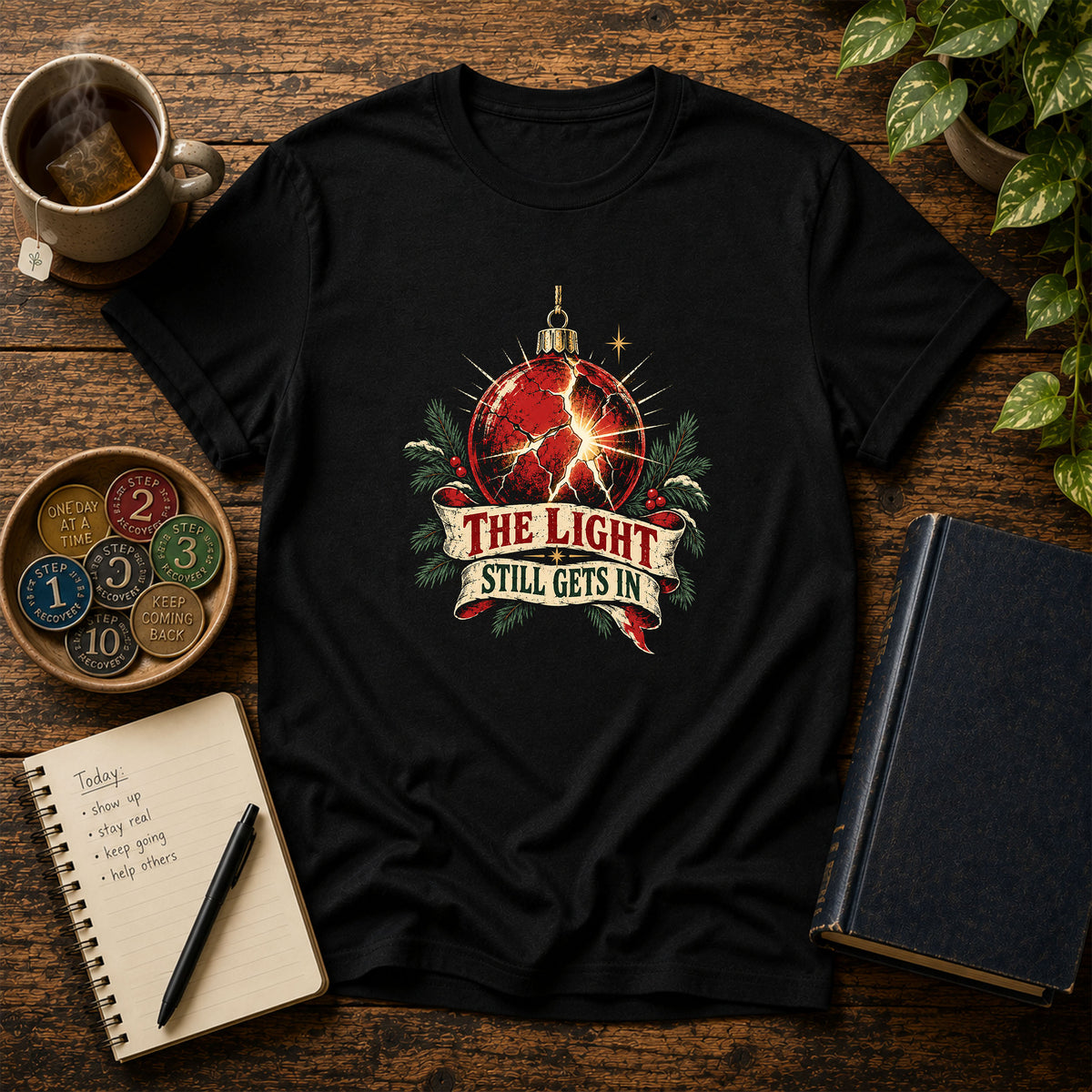 The Light Still Gets In Christmas T-Shirt