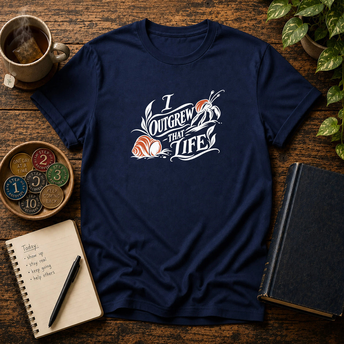 I Outgrew That Life - Premium Cotton T-Shirt Into Recovery