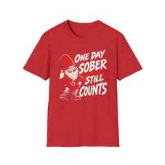 One Day Sober Still Counts - Premium Cotton T-Shirt Into Recovery