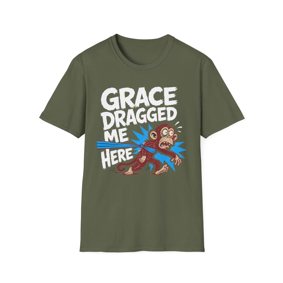 Grace Dragged Me Here - Premium Cotton T-Shirt Into Recovery