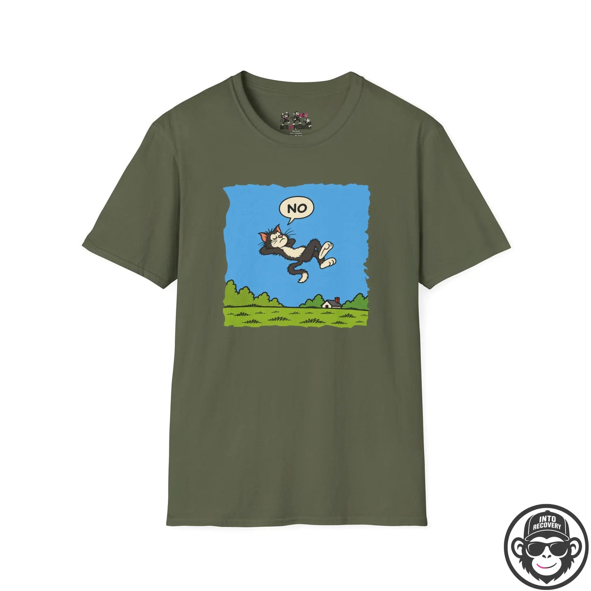 Existential Cat Pondering - Premium Cotton T-Shirt Into Recovery