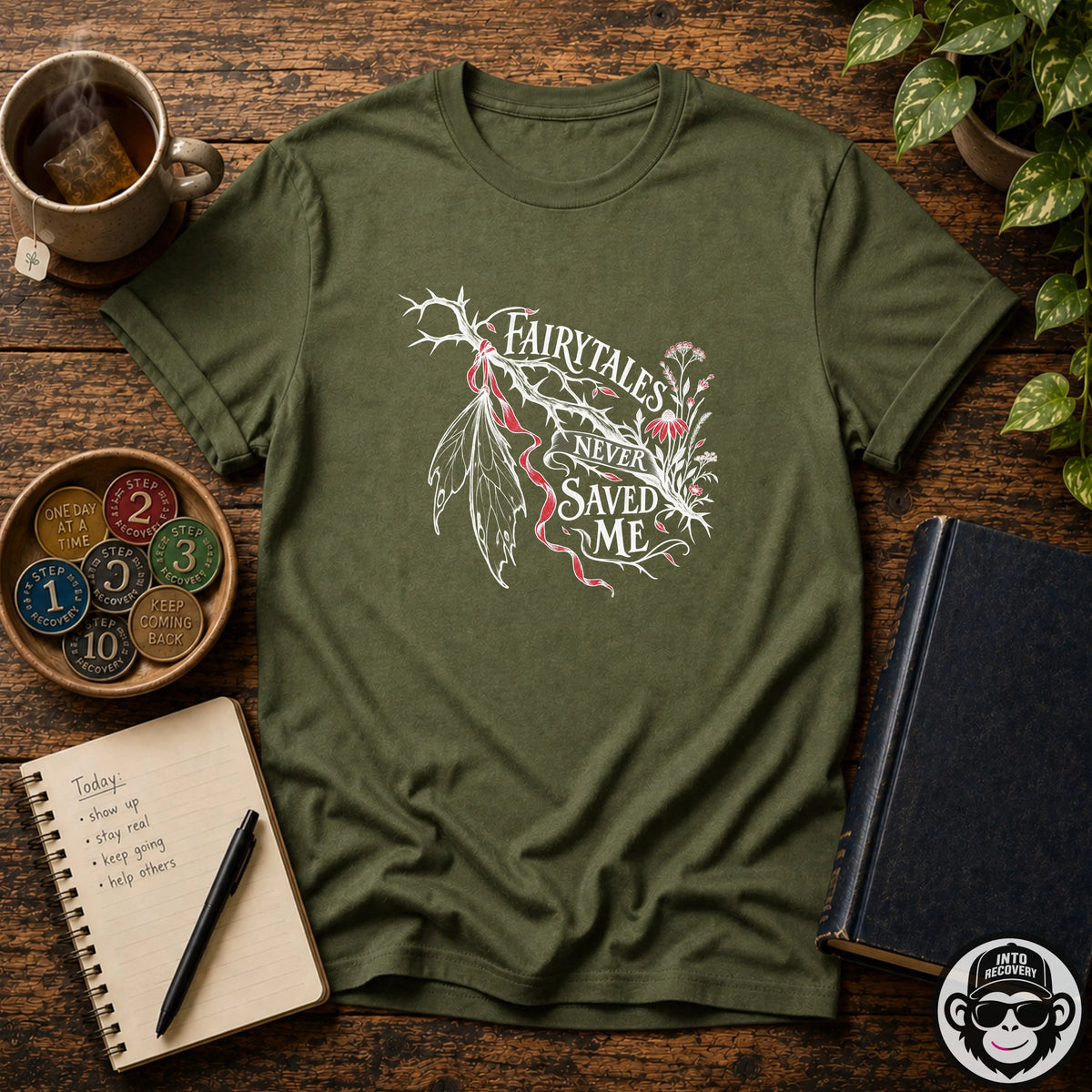 Fairytales Never Saved Me - Premium Cotton T-Shirt Into Recovery
