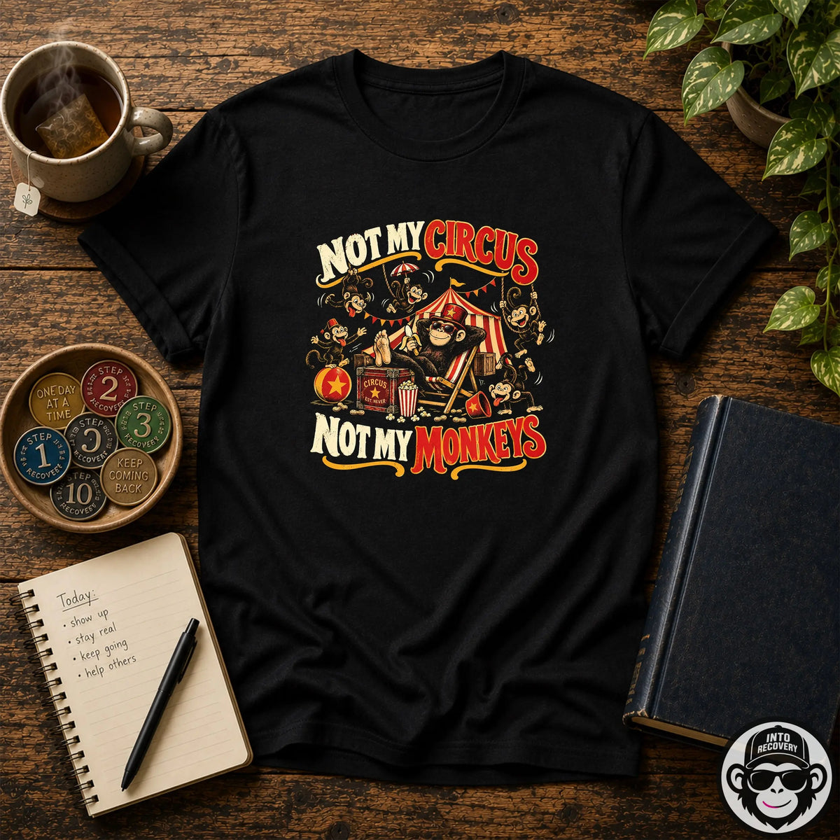 Not My Circus Not My Monkeys Recovery T-Shirt Into Recovery