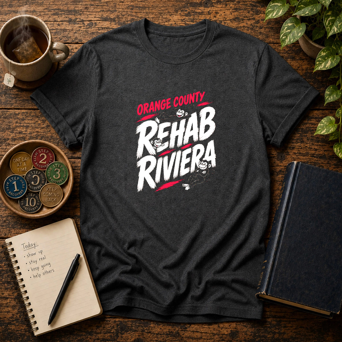 Orange County Rehab Riviera - Premium Cotton T-Shirt Into Recovery