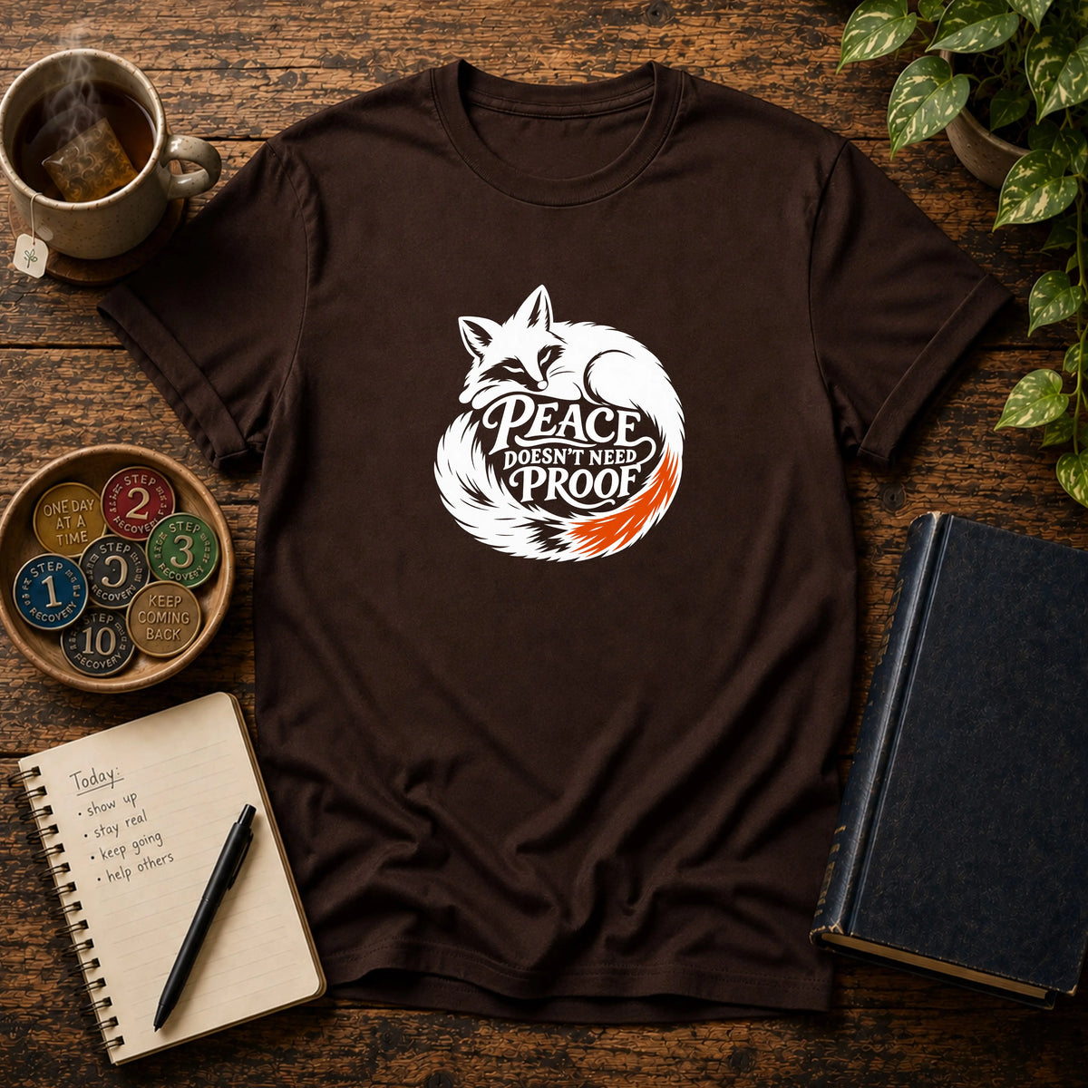 Peace Doesn't Need Proof - Premium Cotton T-Shirt Into Recovery