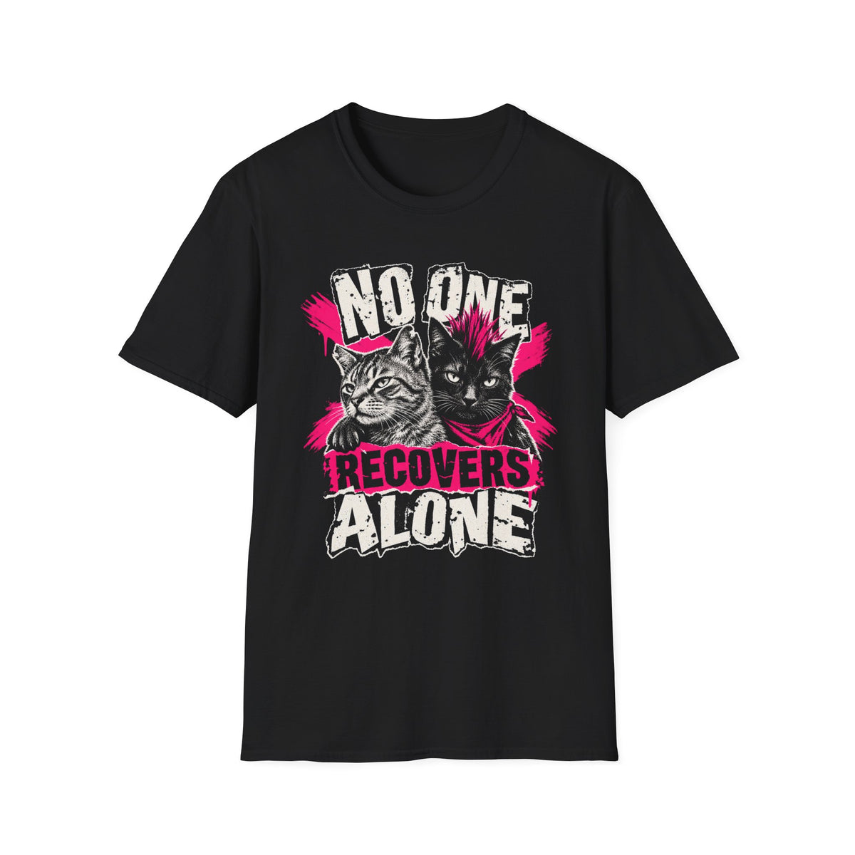 No One Recovers Alone (Cats) Recovery T-Shirt