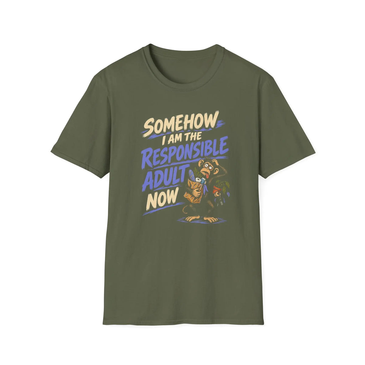 Somehow, I Am The Responsible Adult Now - Premium Cotton T-Shirt Into Recovery
