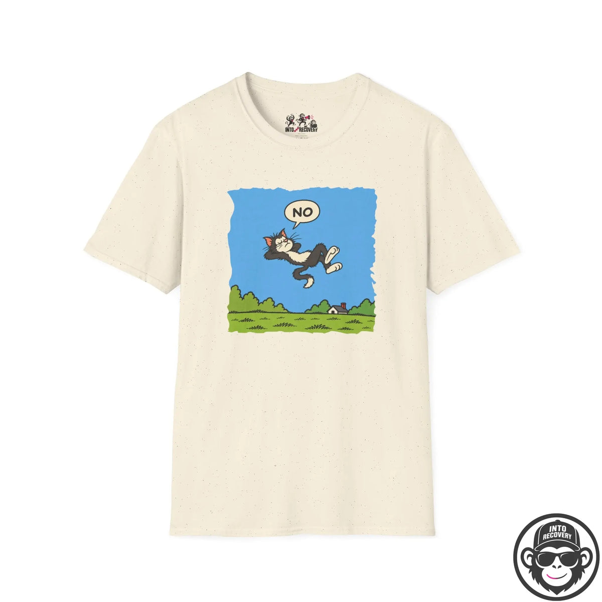 Existential Cat Pondering - Premium Cotton T-Shirt Into Recovery
