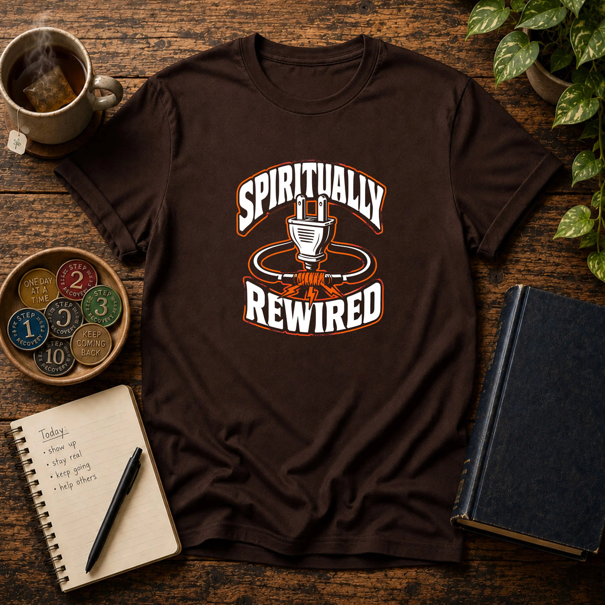 Spiritually Rewired - Premium Cotton T-Shirt Into Recovery