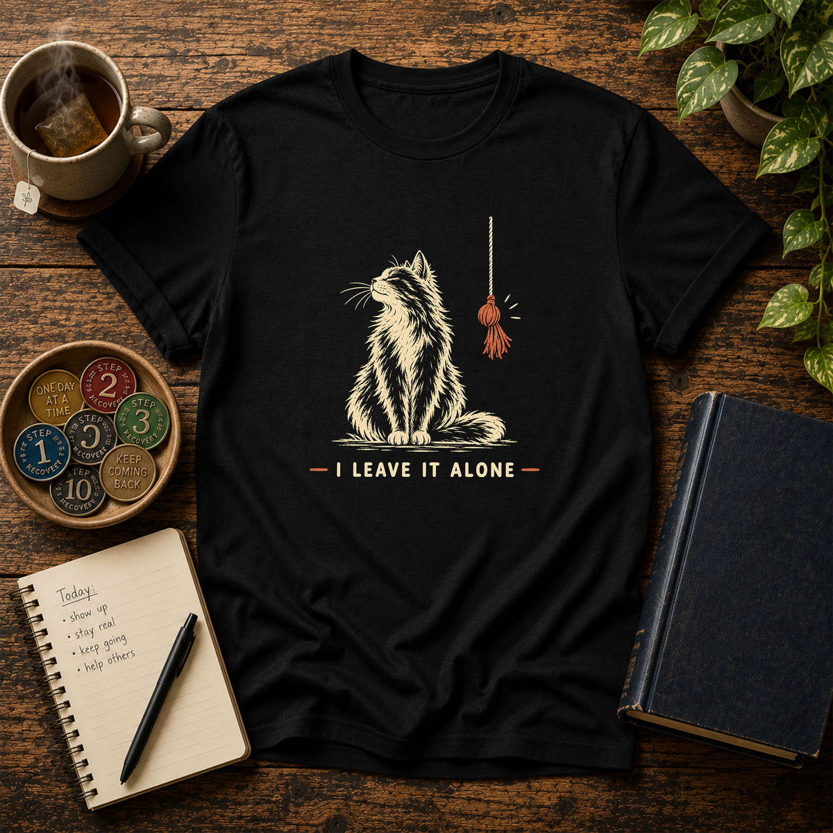 I Leave It Alone Cat Recovery T-Shirt